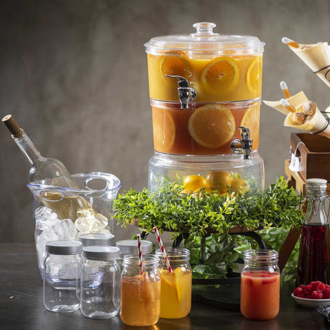 TableCraft 10961 Two-Tiered Stackable Beverage Dispenser, 2 x 1-Gallon