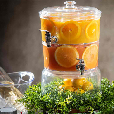 TableCraft 10961 Two-Tiered Stackable Beverage Dispenser, 2 x 1-Gallon