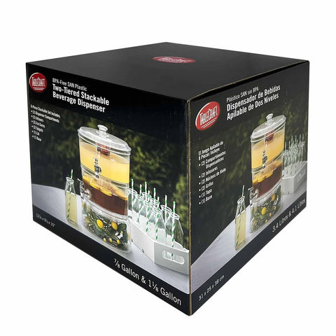 TableCraft 10961 Two-Tier Stackable SAN Beverage Dispenser, 2 Gallon