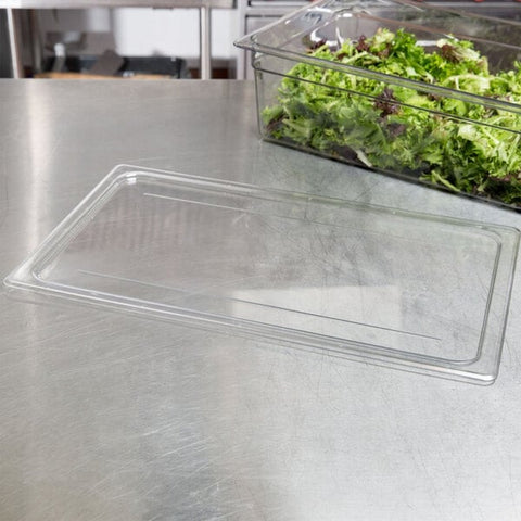 Cambro 10CWC135 Camwear Full Size Clear Polycarbonate Flat Lid