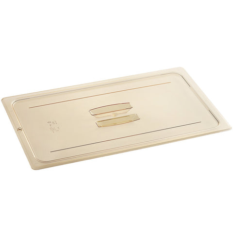 Cambro 10HPCH150 H-Pan Full Size Amber High Heat Handled Flat Lid