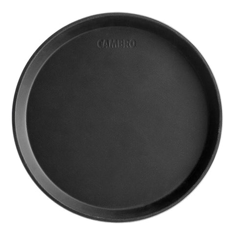 Cambro 1100CT110 Camtread 11" Round Black Non-Skid Serving Tray