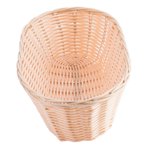 Tablecraft 1113W Handwoven Oblong Polypropylene Bread Basket, Natural, 13" x 5" x 3"