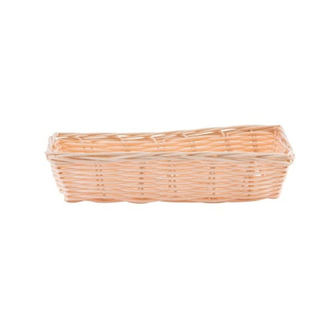 Tablecraft Products 1116W 9" Natural Hand-Woven Rectangular Polypropylene Basket
