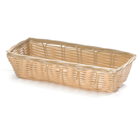 Tablecraft Products 1116W 9" Natural Hand-Woven Rectangular Polypropylene Basket