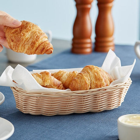 TableCraft Products 1117W Oblong Natural-Colored Polypropylene/Steel Hand-Woven Basket