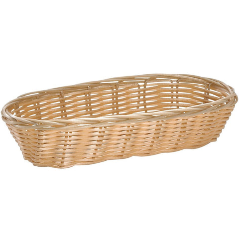 TableCraft Products 1117W Oblong Natural-Colored Polypropylene/Steel Hand-Woven Basket