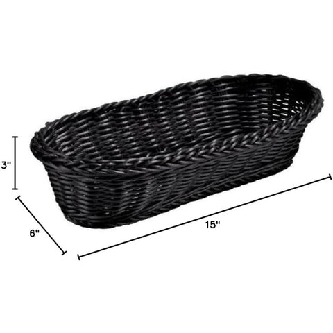 TableCraft Products 1118W Hand-Woven Oblong Polypropylene Basket