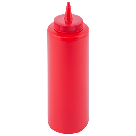Tablecraft 112K 12 oz. Red Cone Tip Squeeze Bottle