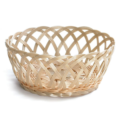 Tablecraft 1135W 8-1/2" Round Hand Woven Polypropylene Basket, Natural
