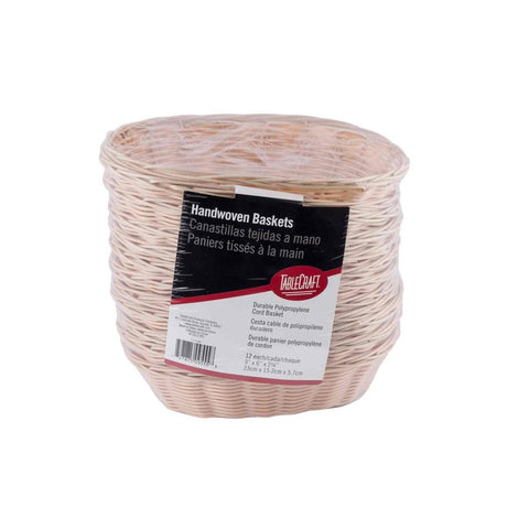 TableCraft Products 1174W 9-Inch Oval Natural Handwoven Polypropylene Serving Basket