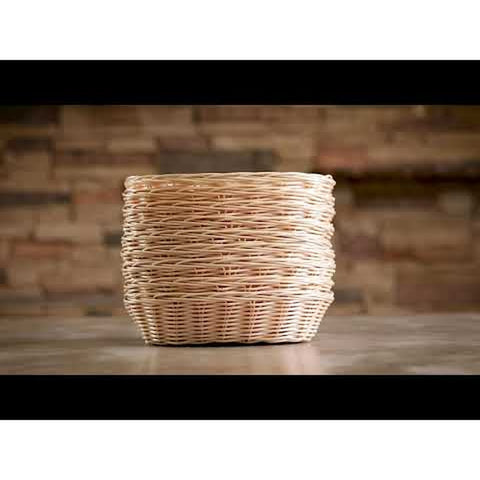 TableCraft Products 1174W 9-Inch Oval Natural Handwoven Polypropylene Serving Basket