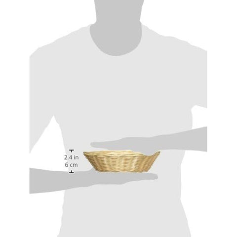 Tablecraft Products 1175W Round Natural Handwoven Polypropylene Basket