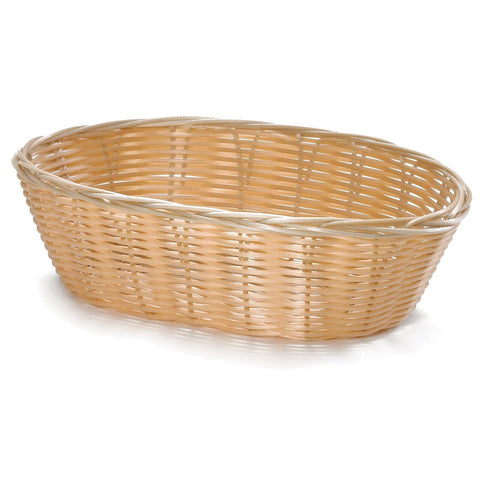 TableCraft 1176W 10" Oval Natural Polypropylene Serving Basket