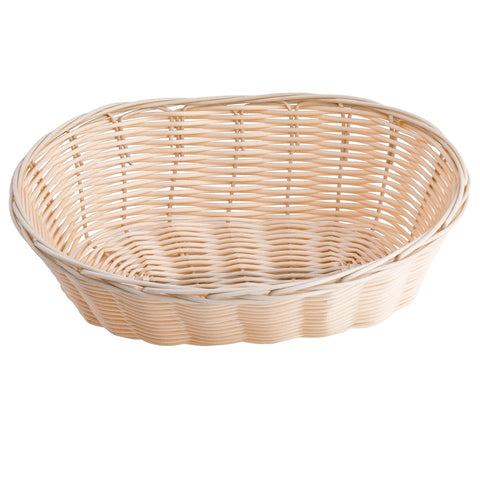 TableCraft 1176W 10" Oval Natural Polypropylene Serving Basket