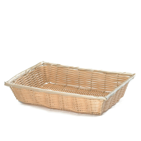 Tablecraft Products 1187W Hand-Woven Rectangular Plastic Basket