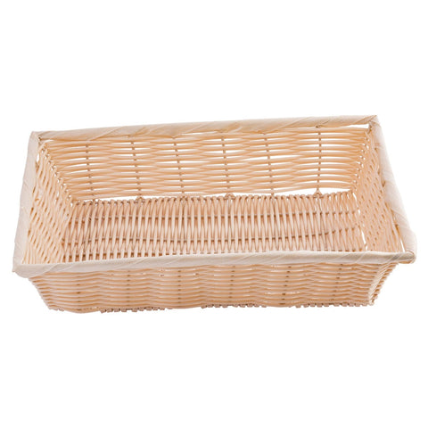 TableCraft Products 1188W Handwoven Rectangular Polypropylene Basket, Natural, 14 x 10 x 3 in