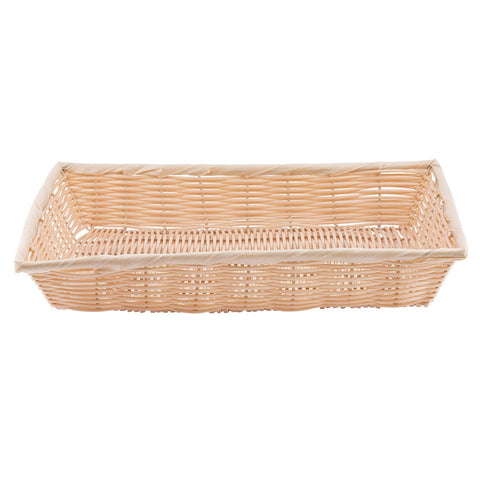 Tablecraft Products 1189W Rectangular Handwoven Polypropylene Cord Basket, 16-1/4" x 11-1/4" x 3\" Natural