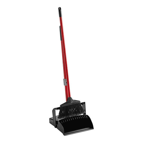 Libman Commercial 1194002 Deluxe 10 in. Lobby Broom and Open-Lid Dust Pan Set with Rubber Lip