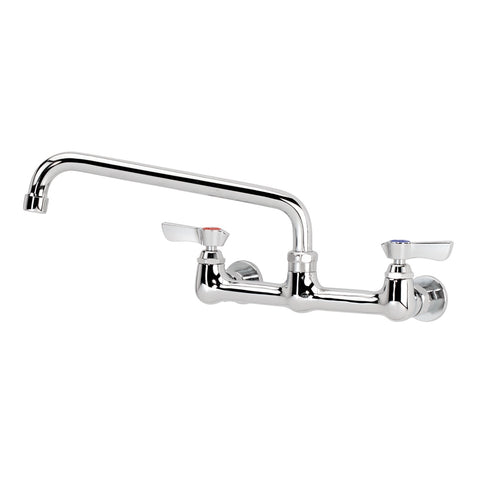 Krowne 12-810L Silver Series 8" Center Wall Mount Faucet with 10" Swing Spout and Lever Handles