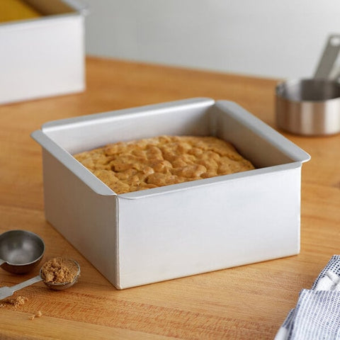 Ateco 12066 6" x 6" x 3" Aluminum Square Straight-Sided Cake Pan