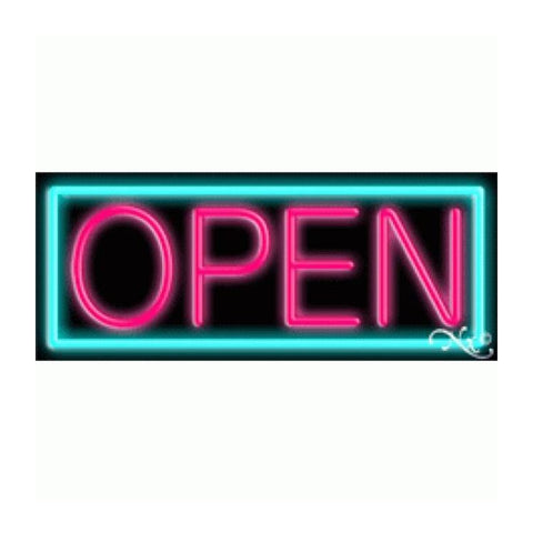 Arter Neon Sign NS12113-AP "Open" Neon Sign (Aqua/Pink)