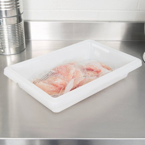 Cambro 12183P148 White Poly Food Storage Box, 18" x 12" x 3-1/2"