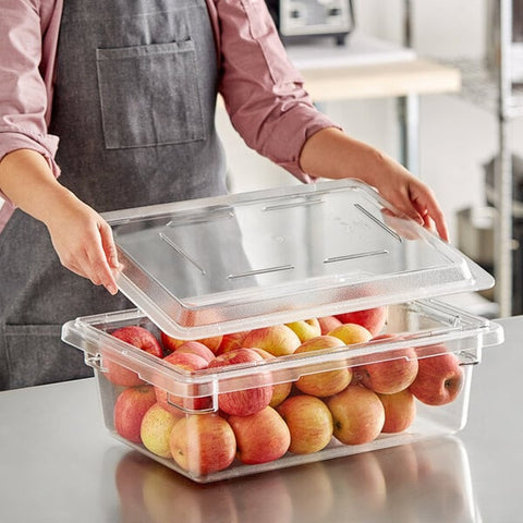 Cambro 1218CCW135 Camwear 18" x 12" Clear Polycarbonate Food Storage Box Flat Lid