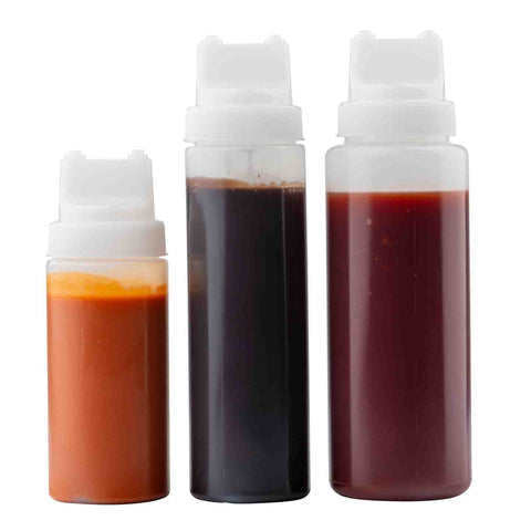 Tablecraft Products 12463C3 24 oz SelecTop Widemouth Squeeze Bottle with 3 Tips