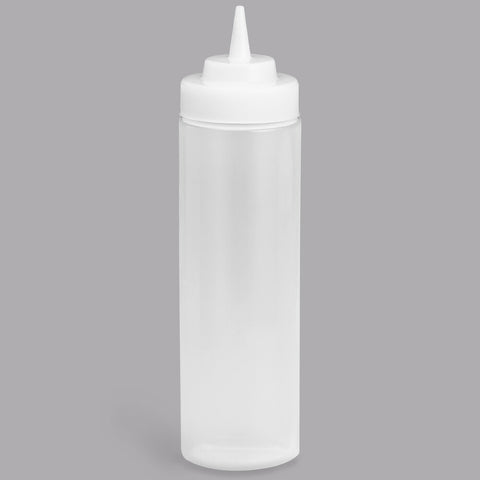 Tablecraft Products 12463C 24 oz. Clear WideMouth Squeeze Bottle with 63mm Opening