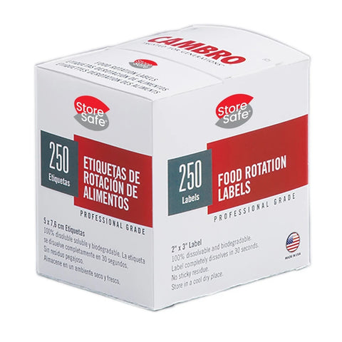 Cambro 1252SLINB250 StoreSafe Rectangular Blank Food Rotation Labels, 1-1/4" x 2\" White