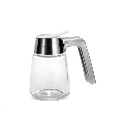 Tablecraft Products 1270 8 oz. Glass Syrup and Dressing Dispenser with Chrome-Plated ABS Top