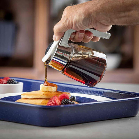 Tablecraft Products 1270 8 oz. Glass Syrup and Dressing Dispenser with Chrome-Plated ABS Top