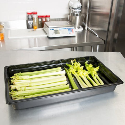 Cambro 12CW110 Camwear Full Size Black Polycarbonate Food Pan, 2-1/2" Deep