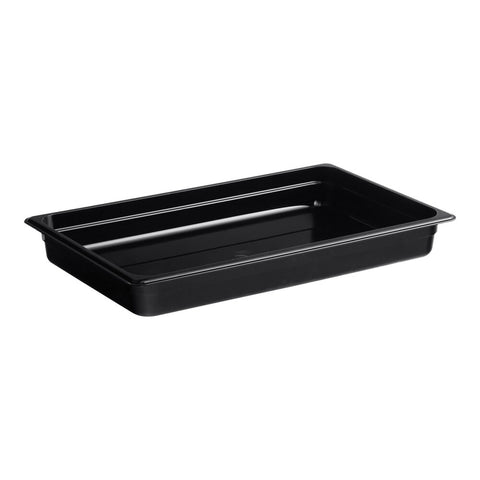 Cambro 12CW110 Camwear Full Size Black Polycarbonate Food Pan, 2-1/2" Deep