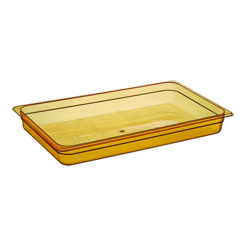 Cambro 12HP150 H-Pan Full Size Amber High Heat Plastic Food Pan, 2-1/2" Deep