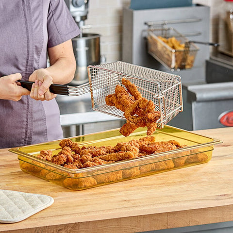 Cambro 12HP150 H-Pan Full Size Amber High Heat Plastic Food Pan, 2-1/2" Deep