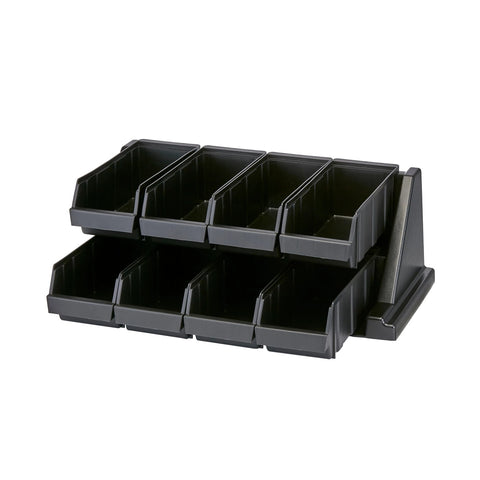 Cambro 12RS12110 Versa Black 3-Tier 12-Bin Self-Serve Organizer Rack