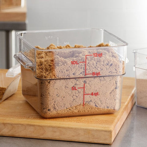 Cambro 12SFSCW135 CamSquares Classic 12 Qt. Clear Square Polycarbonate Food Storage Container
