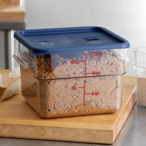 Cambro 12SFSCW135 CamSquares Classic 12 Qt. Clear Square Polycarbonate Food Storage Container