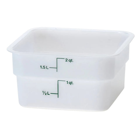 Cambro 12SFSP148 CamSquare Classic 12 Qt Square Food Storage Container, Natural White