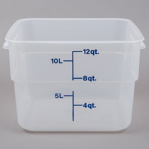 Cambro 12SFSPP190 CamSquares 12 Qt. Translucent Square Polypropylene Food Storage Container