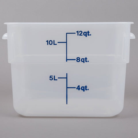 Cambro 12SFSPP190 CamSquares 12 Qt. Translucent Square Polypropylene Food Storage Container