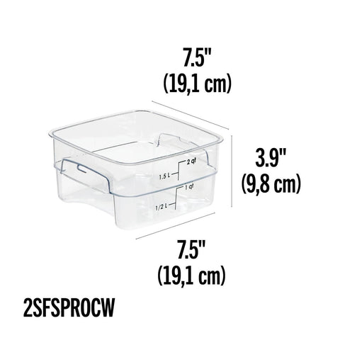 Cambro 12SFSPROCW135 CamSquares FreshPro 12 Qt Clear Square Polycarbonate Food Storage Container