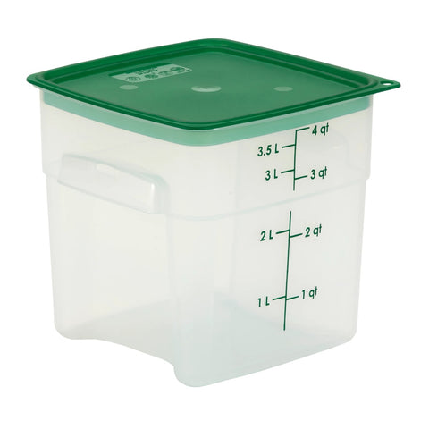 Cambro 12SFSPROPP190 FreshPro CamSquares Translucent 12 Qt Square Food Storage Container