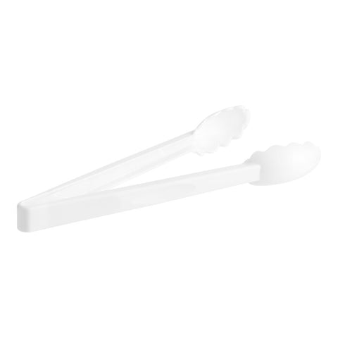 Cambro 12TGS148 Lugano 12" White Scallop Grip Plastic Tongs