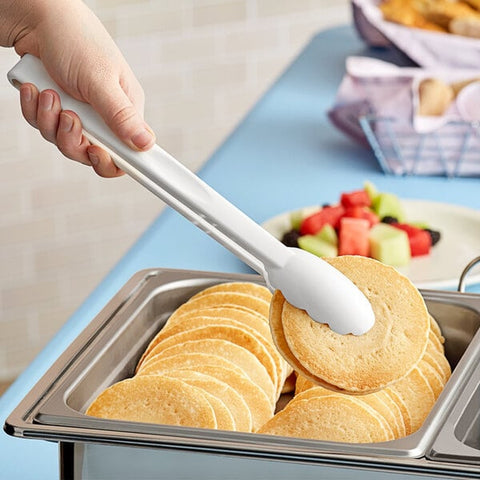 Cambro 12TGS148 Lugano 12" White Scallop Grip Plastic Tongs