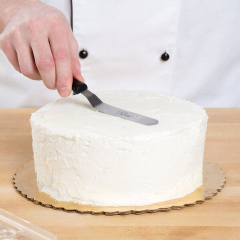 Ateco 1305 4-1/4" Blade Tapered Offset Icing Spatula with Plastic Handle