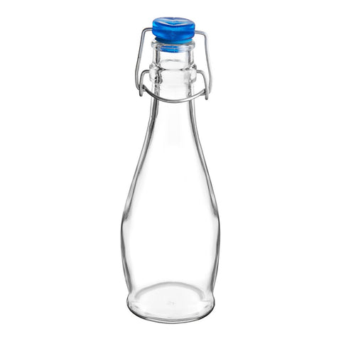 Libbey Glass 13151017 12.5 oz. Glass Water Bottle / Oil Vinegar Cruet with Wire Bail Lid
