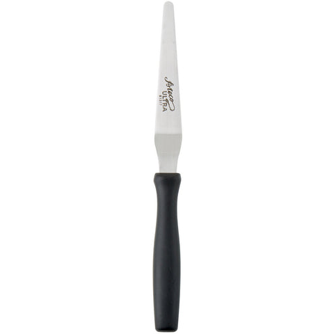 Ateco 1317 4 3/4" Tapered Offset Baking and Icing Spatula with Black Plastic Handle